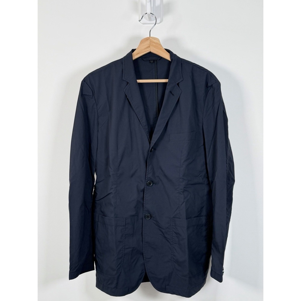 MUJI Blazer Mens Medium Blue Stretch Travel Single Breasted Unstructured Jacket